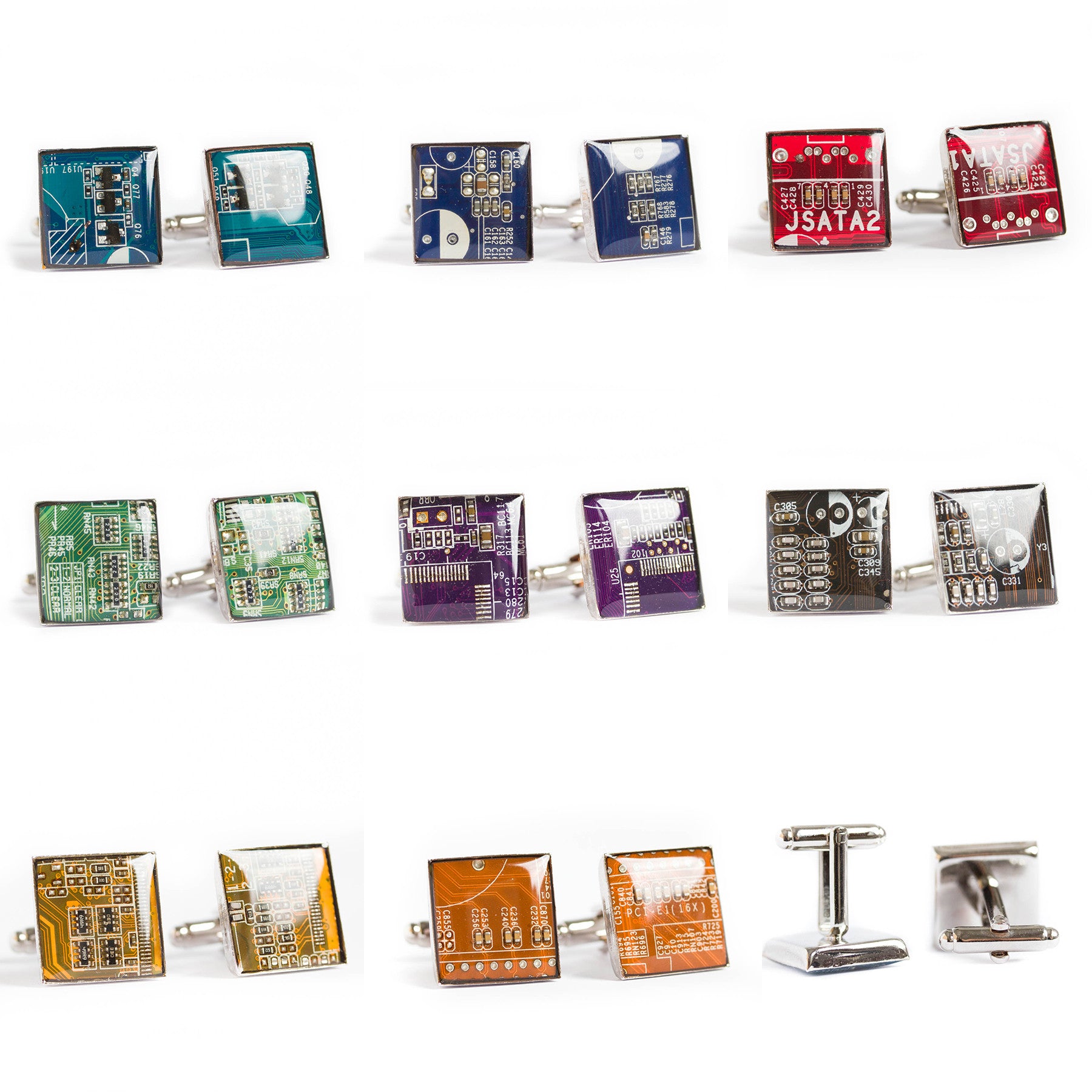 Square Circuit board Cufflinks