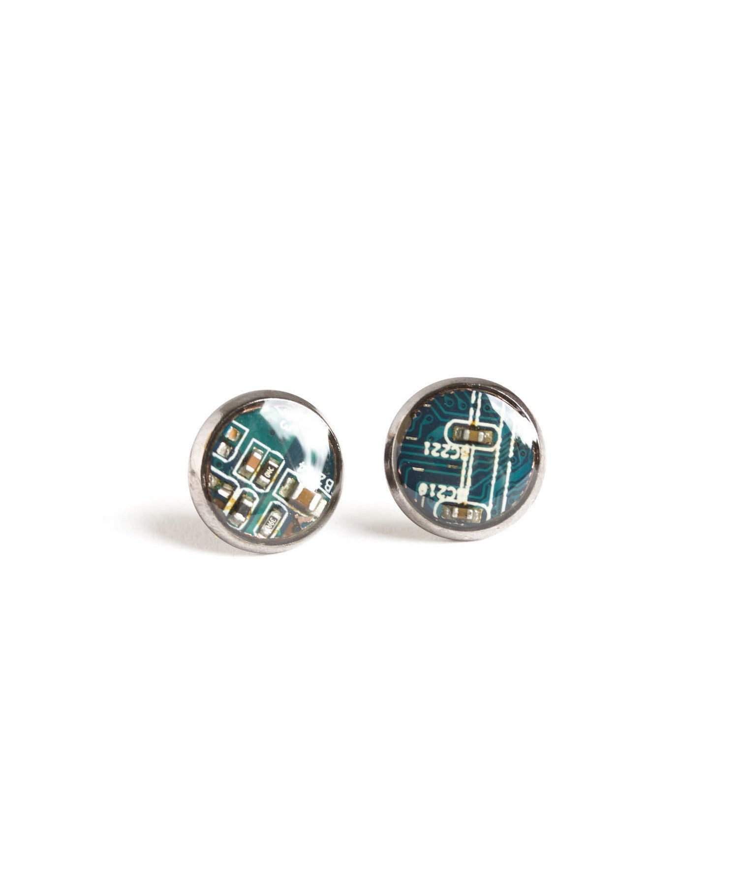 Circuit board stud earrings