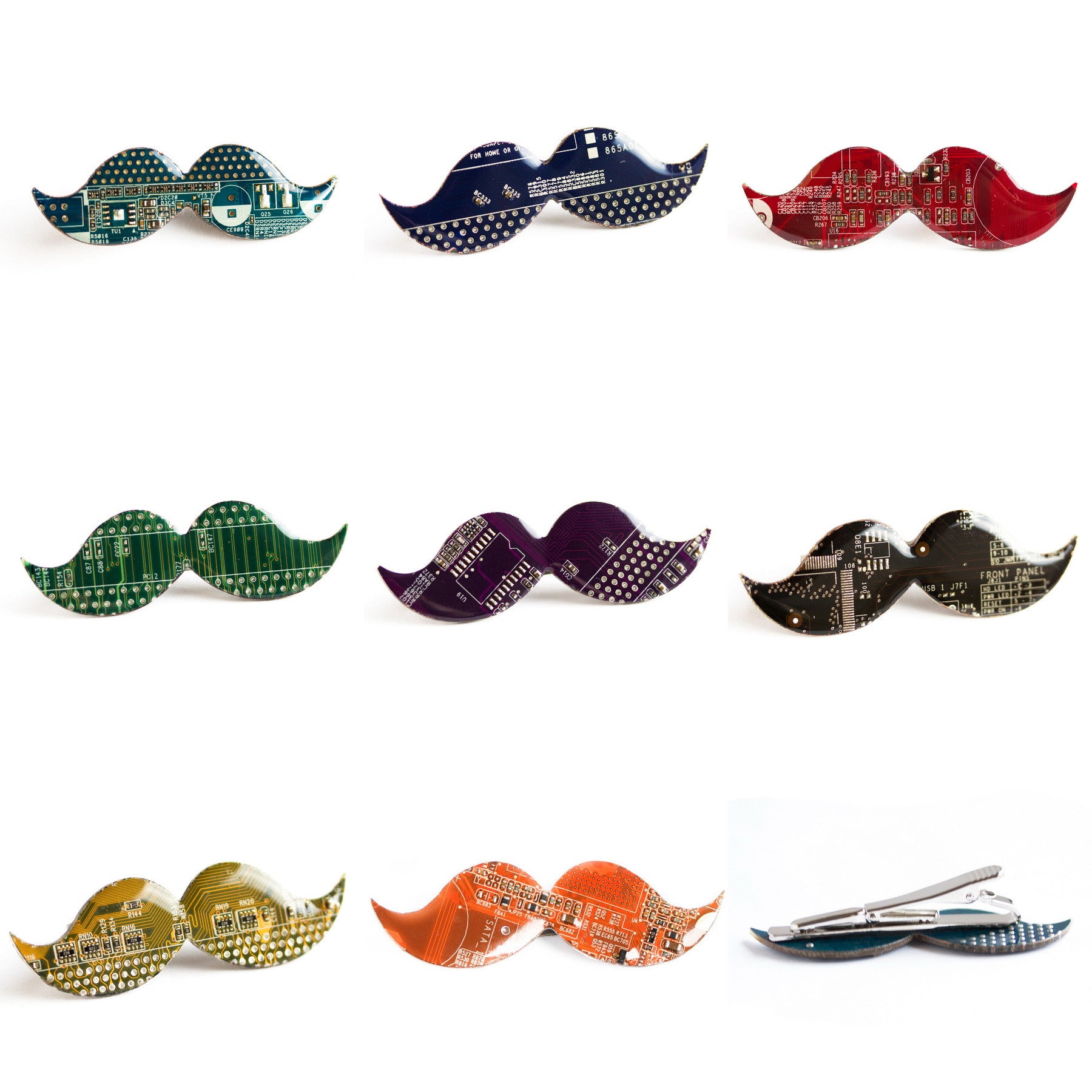 Mustache Tie clip (palladium back)