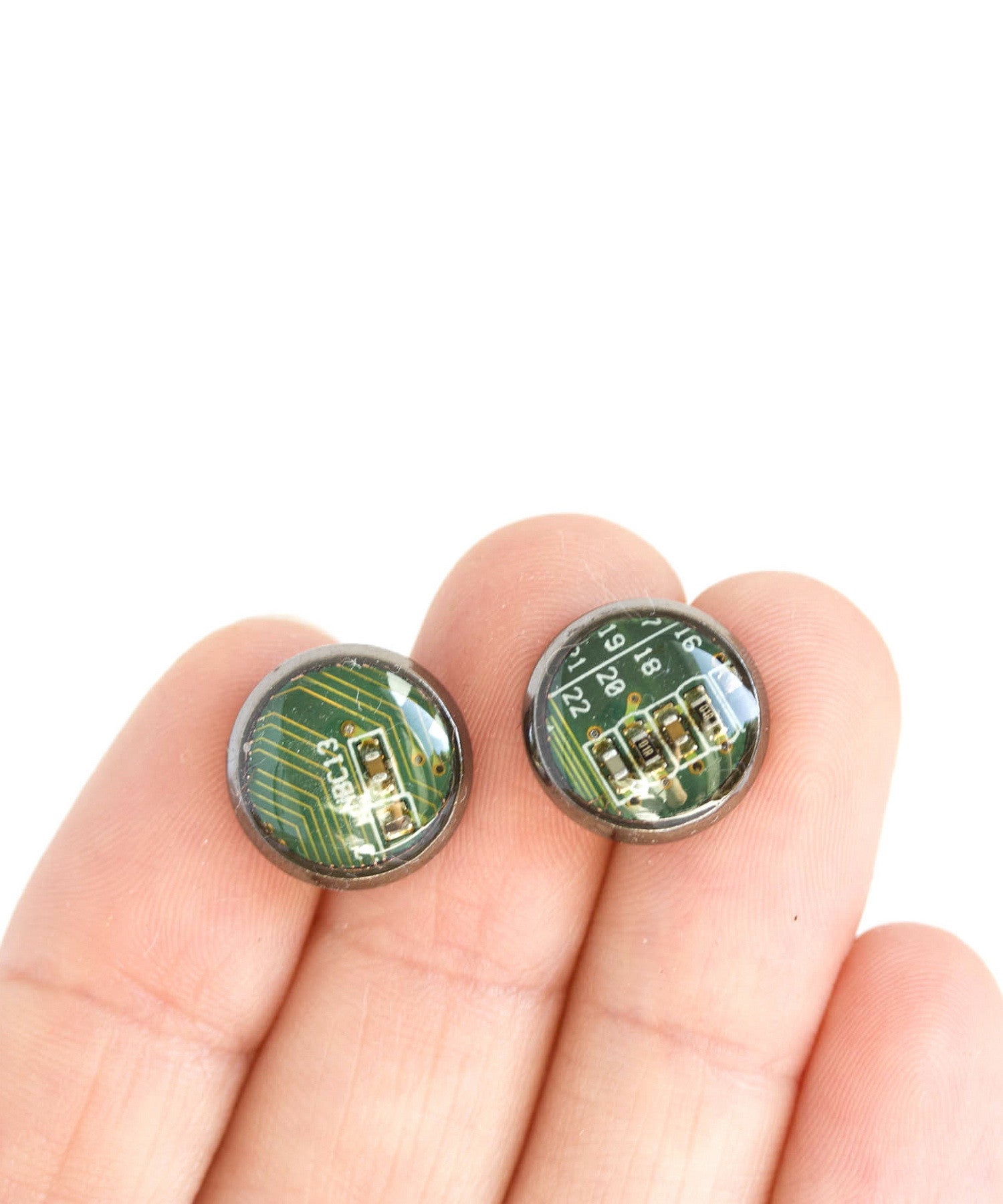 Circuit board stud earrings
